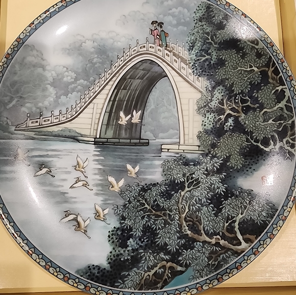 DIE JADEGURTEL BRUCKE Imperial Jingdezhen Porcelain plate - Picture 1 of 6